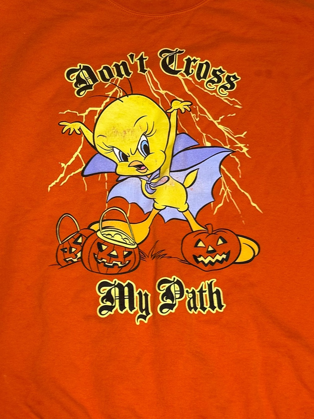 Vintage Tweety Bird Halloween Sweatshirt Looney Tunes Y2K Unisex XL